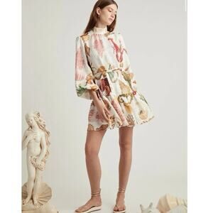 NWT ALÉMAIS Alemais Atlantis Smock Mini Dress Size AU 8 US 4